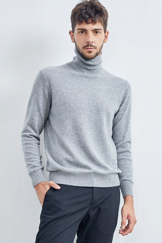 Turtle neck men's cashmere pullover